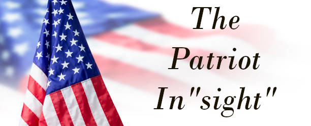 American flag with "The Patriot In 'sight'" text.